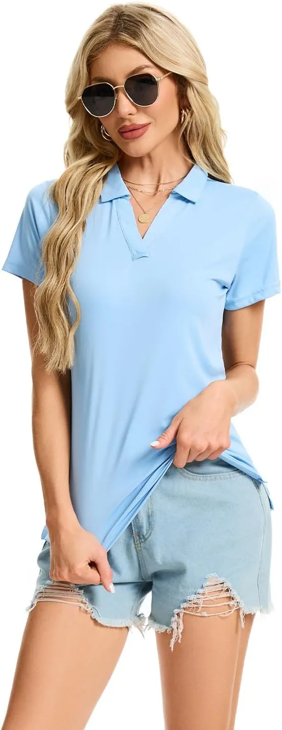 Women's Polo Shirts Short Sleeve Quick Dry UPF 50  Sun Protection Business Casual Collared Shirt Tennis Golf Shirt Work Tops