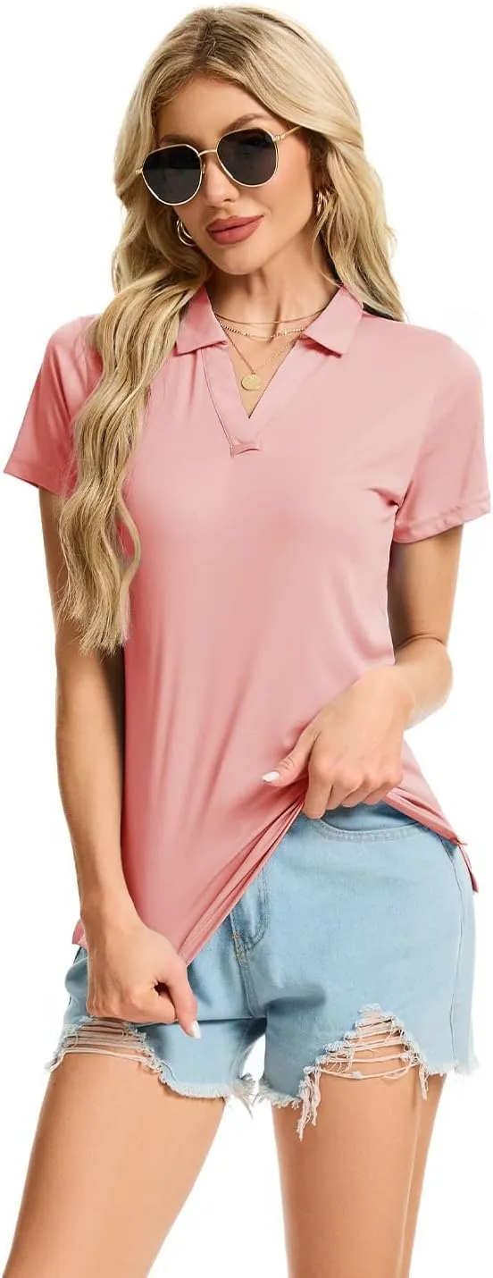 Women's Polo Shirts Short Sleeve Quick Dry UPF 50  Sun Protection Business Casual Collared Shirt Tennis Golf Shirt Work Tops