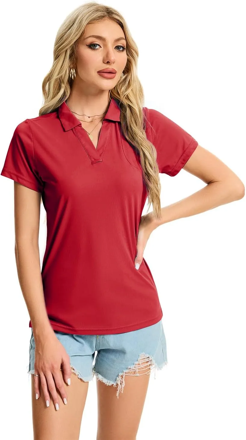 Women's Polo Shirts Short Sleeve Quick Dry UPF 50  Sun Protection Business Casual Collared Shirt Tennis Golf Shirt Work Tops