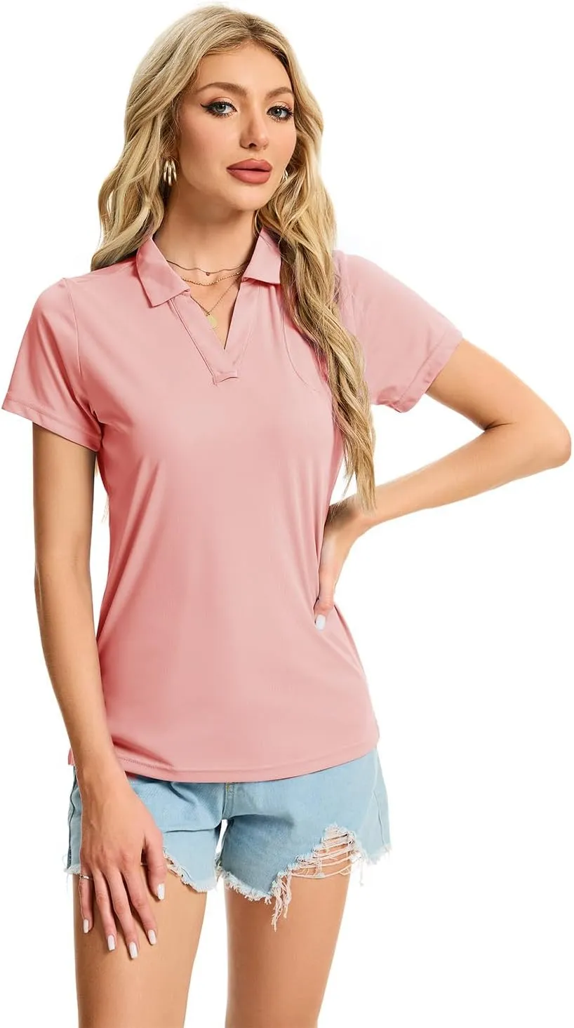 Women's Polo Shirts Short Sleeve Quick Dry UPF 50  Sun Protection Business Casual Collared Shirt Tennis Golf Shirt Work Tops