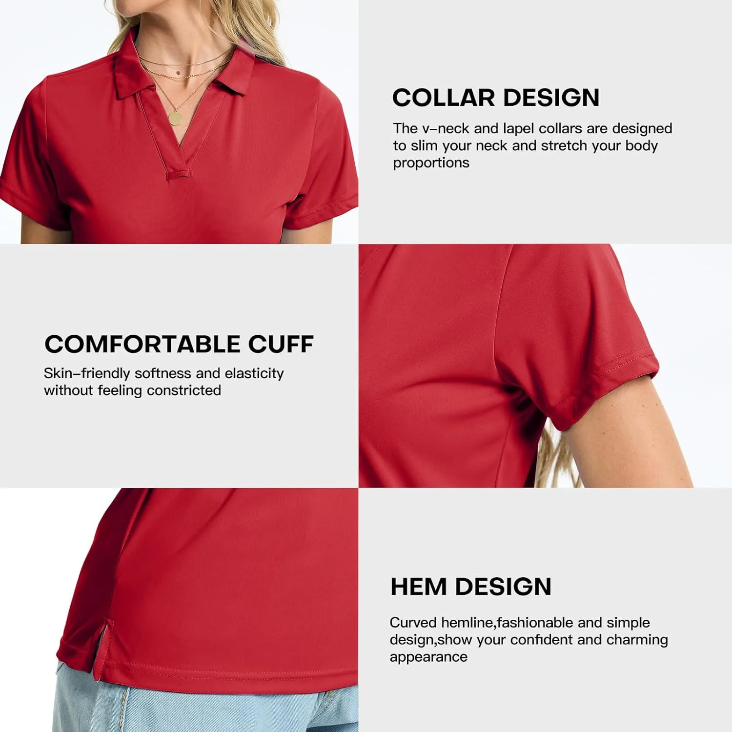 Women's Polo Shirts Short Sleeve Quick Dry UPF 50  Sun Protection Business Casual Collared Shirt Tennis Golf Shirt Work Tops