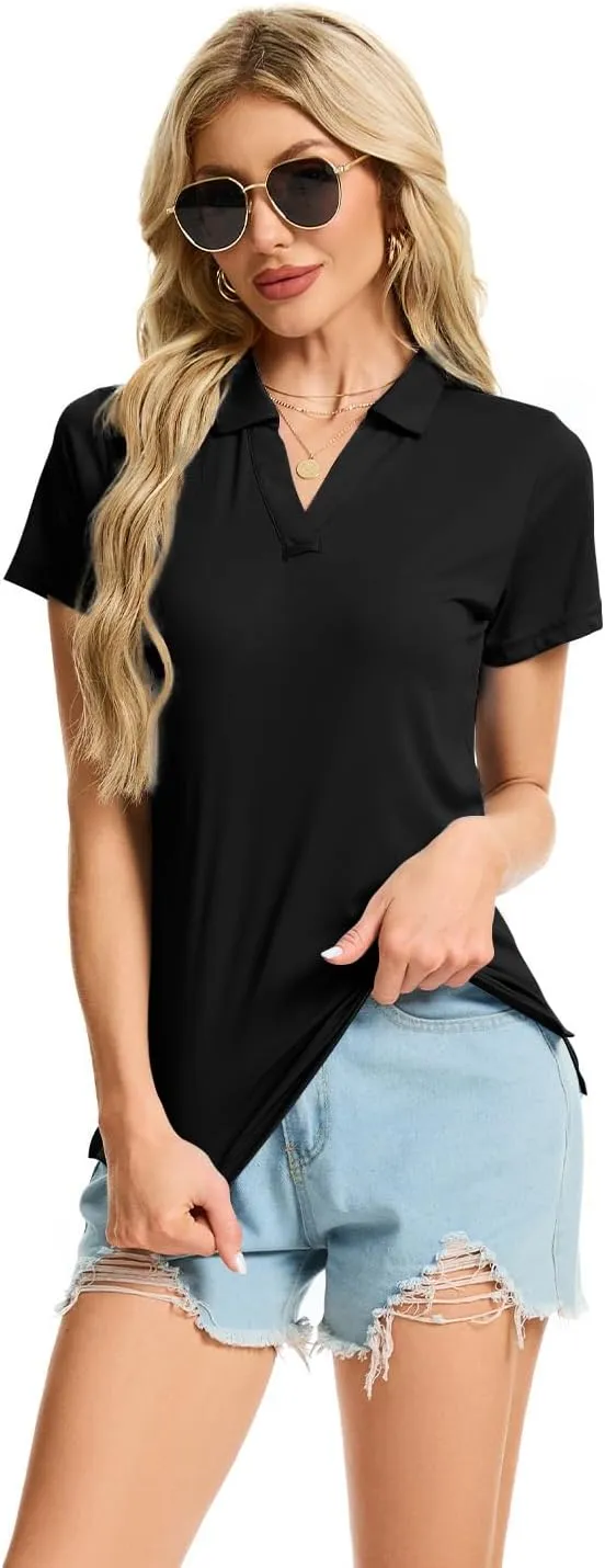 Women's Polo Shirts Short Sleeve Quick Dry UPF 50  Sun Protection Business Casual Collared Shirt Tennis Golf Shirt Work Tops