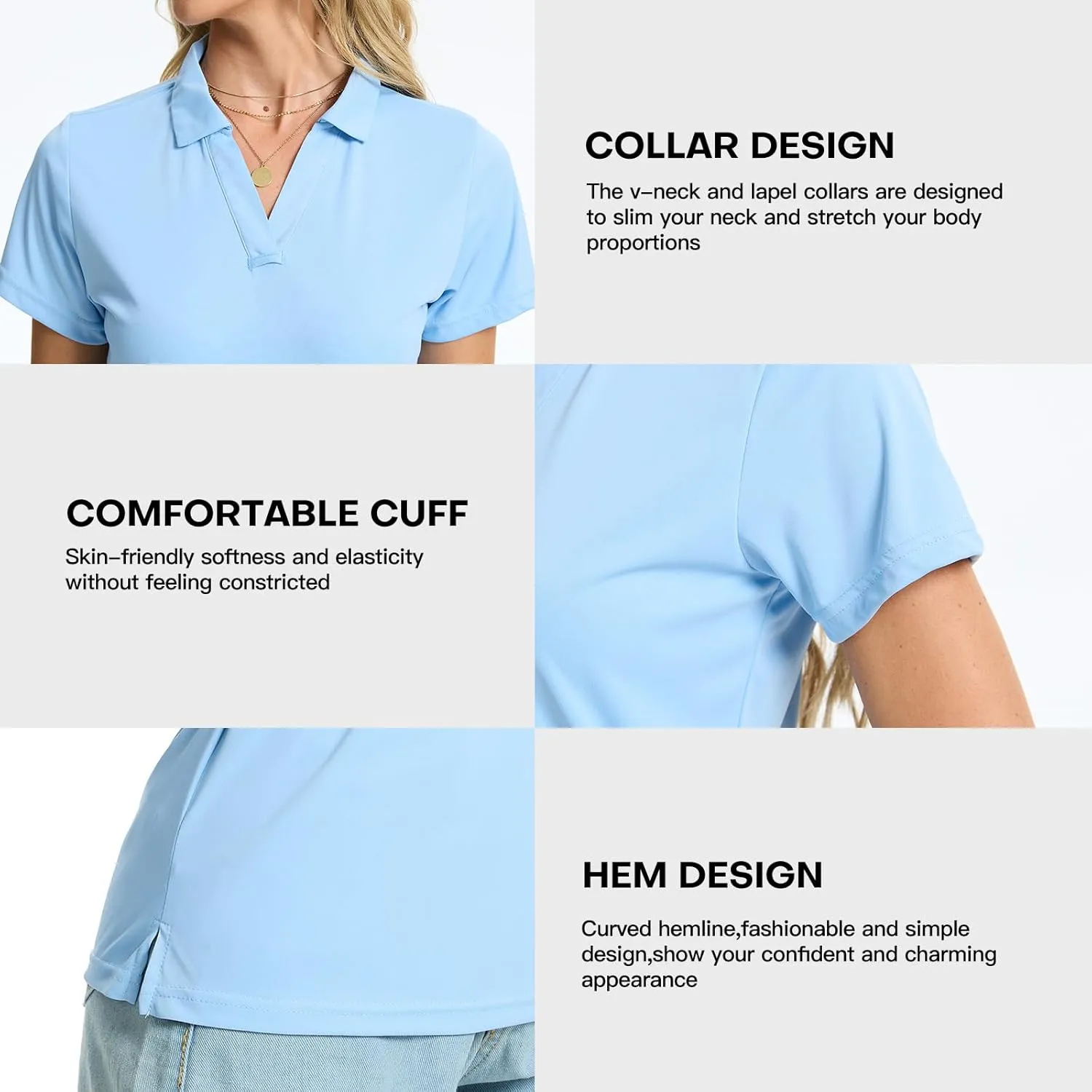 Women's Polo Shirts Short Sleeve Quick Dry UPF 50  Sun Protection Business Casual Collared Shirt Tennis Golf Shirt Work Tops