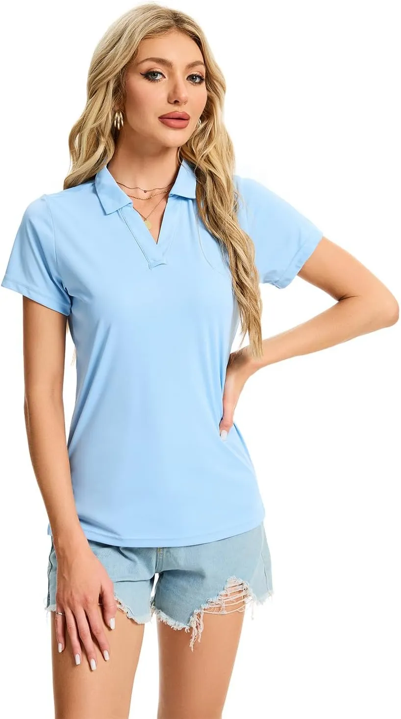 Women's Polo Shirts Short Sleeve Quick Dry UPF 50  Sun Protection Business Casual Collared Shirt Tennis Golf Shirt Work Tops