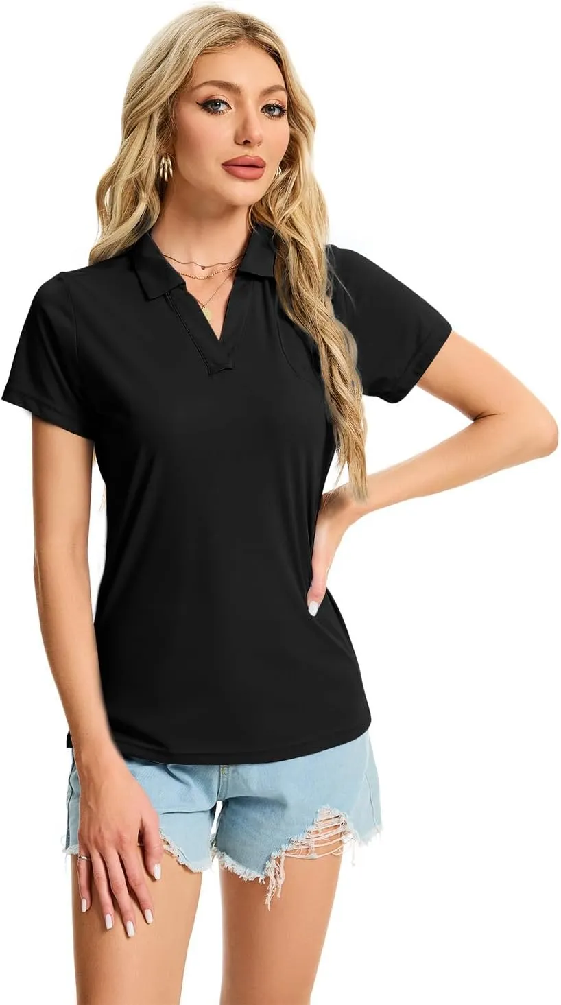 Women's Polo Shirts Short Sleeve Quick Dry UPF 50  Sun Protection Business Casual Collared Shirt Tennis Golf Shirt Work Tops