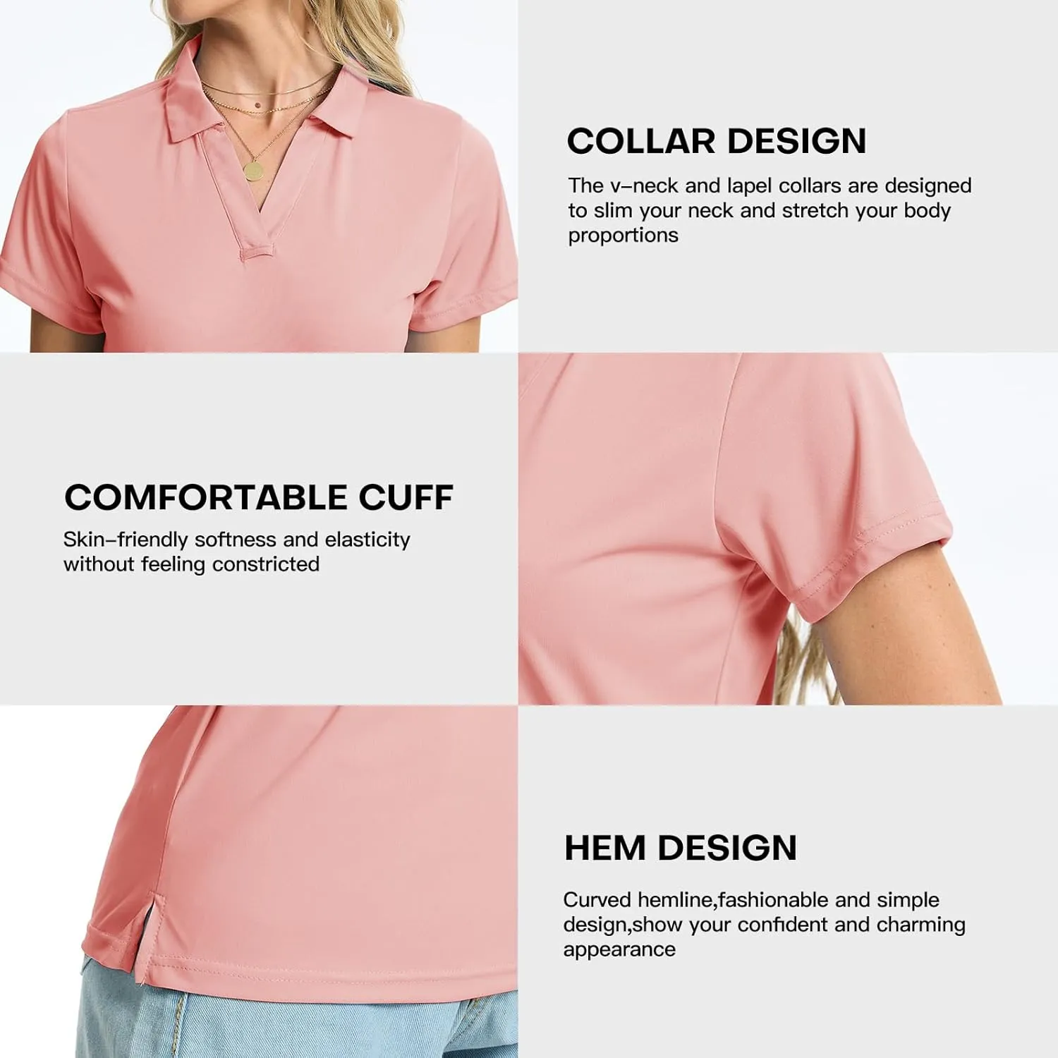 Women's Polo Shirts Short Sleeve Quick Dry UPF 50  Sun Protection Business Casual Collared Shirt Tennis Golf Shirt Work Tops