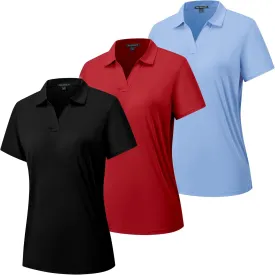 Women's Polo Shirts Short Sleeve Quick Dry UPF 50  Sun Protection Business Casual Collared Shirt Tennis Golf Shirt Work Tops