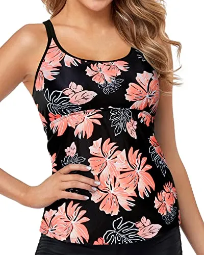 Womens Tankini Top Swimsuits Athletic Tummy Control Bathing Suit Tops