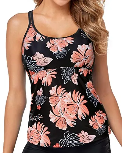 Womens Tankini Top Swimsuits Athletic Tummy Control Bathing Suit Tops