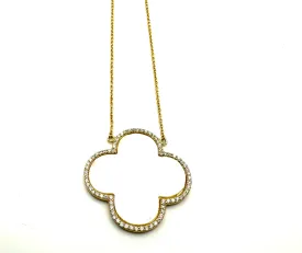 XL Mother of Pearl Clover Necklace